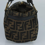 FENDI Zucca Canvas Hand Bag Brown Black111184
