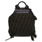 FENDI Zucca Canvas Backpack Brown Black gold111351