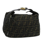 FENDI Zucca Canvas Vanity Pouch Brown Black111352