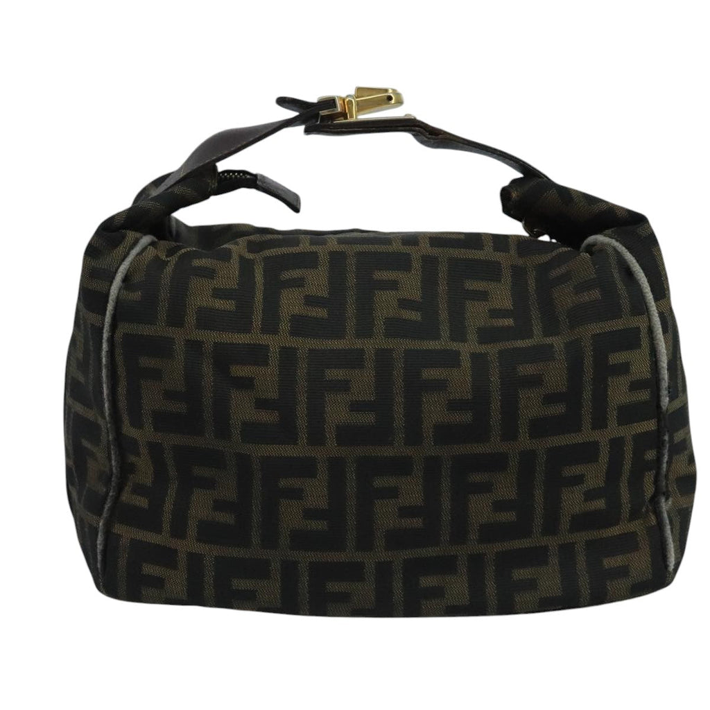 FENDI Zucca Canvas Vanity Pouch Brown Black111352