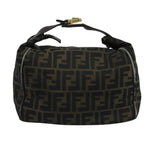 FENDI Zucca Canvas Vanity Pouch Brown Black111352