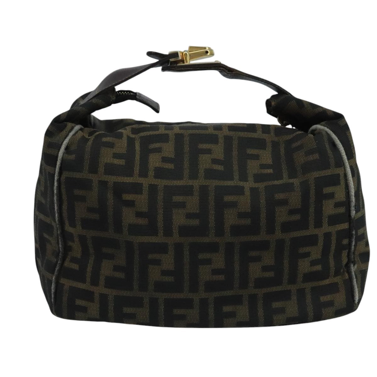 FENDI Zucca Canvas Vanity Pouch Brown Black111352