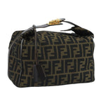 FENDI Zucca Canvas Vanity Pouch Brown Black gold111462