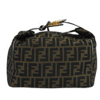 FENDI Zucca Canvas Vanity Pouch Brown Black gold111462