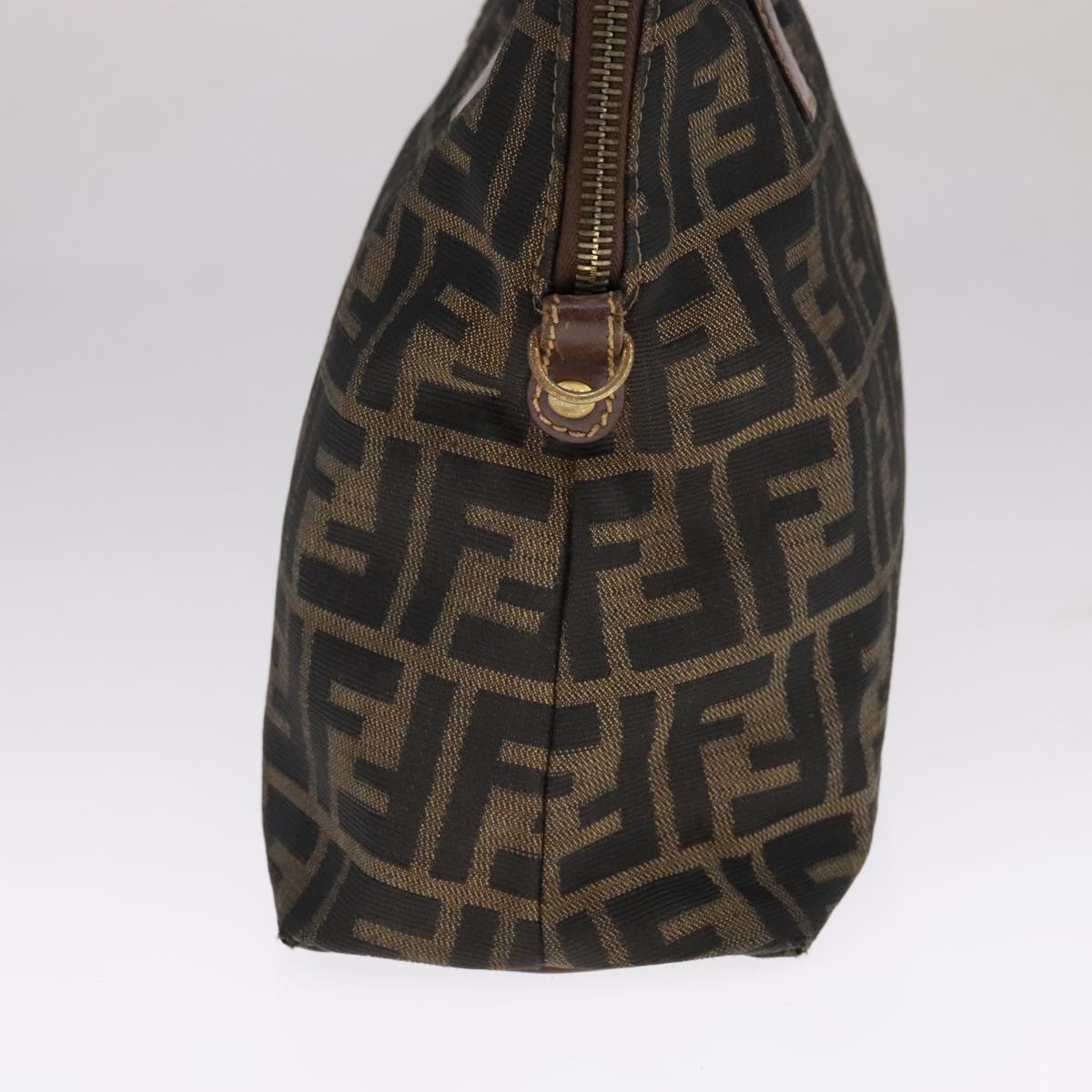 FENDI Zucca Canvas Hand Bag 2way Brown Black111463
