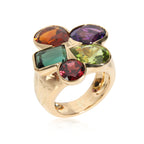 CHRISTIAN DIOR Multi Colored Gemstone Cocktail Ring in 18K Yellow Gold