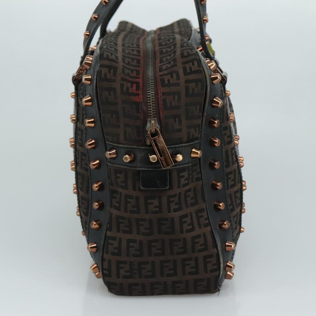 FENDI Zucchino Canvas Hand Bag Black111601