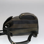 FENDI Pecan Canvas Backpack Brown Black gold111604
