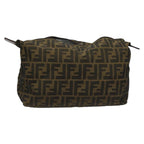 FENDI Zucca Canvas Pouch Brown Black Silver111841