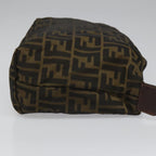 FENDI Zucca Canvas Pouch Brown Black Silver111841