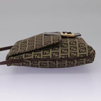 FENDI Zucchino Canvas Shoulder Bag Beige111886