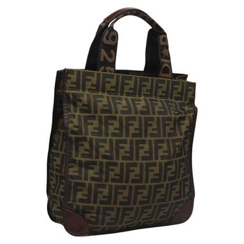 FENDI Zucca Canvas Tote Bag Brown Black111927