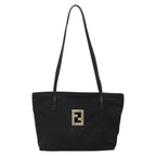 FENDI Zucca Canvas Shoulder Bag Black111928