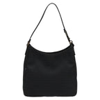 FENDI Zucchino Canvas Shoulder Bag Black112119