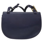 Chloe Georgia Shoulder Bag Leather Blue Gold 112310