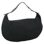 FENDI Zucchino Canvas Shoulder Bag Gold112326