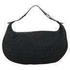 FENDI Zucchino Canvas Shoulder Bag Gold112326