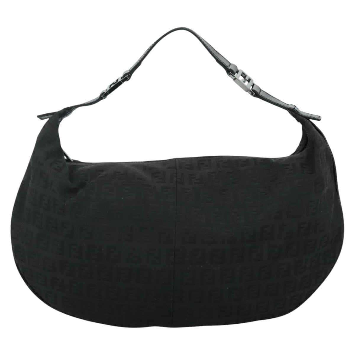 FENDI Zucchino Canvas Shoulder Bag Gold112326