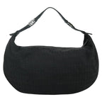FENDI Zucchino Canvas Shoulder Bag Gold112326
