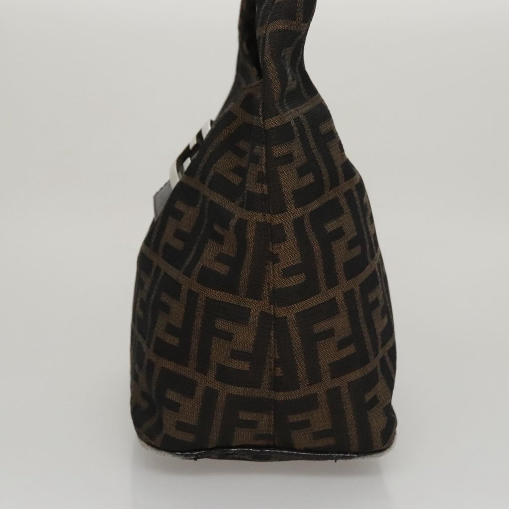 FENDI Zucca Canvas Mamma Baguette Shoulder Bag Brown Black Silver112458