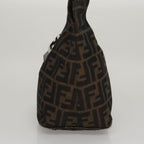 FENDI Zucca Canvas Mamma Baguette Shoulder Bag Brown Black Silver112458