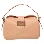 FENDI Mamma Baguette Shoulder Bag Leather Gold Pink112595
