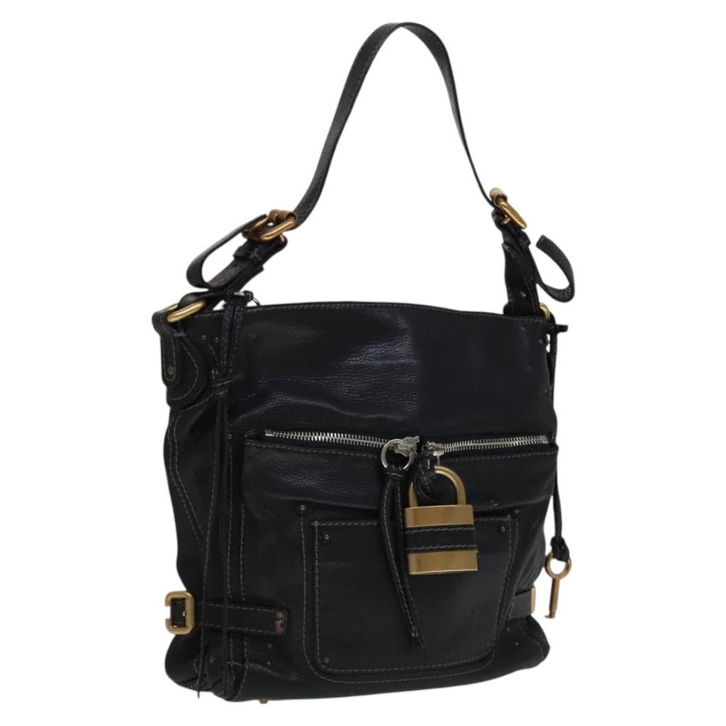 Chloe Paddington Shoulder Bag Leather Black 112596