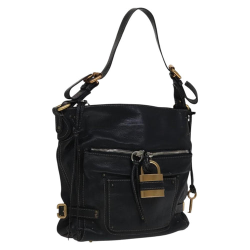 Chloe Paddington Shoulder Bag Leather Black 112596