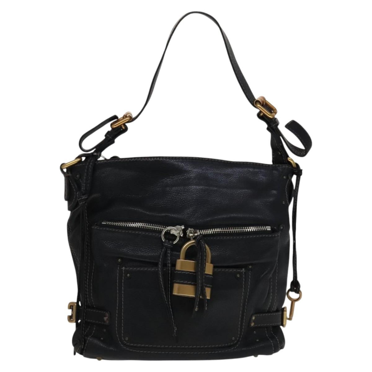 Chloe Paddington Shoulder Bag Leather Black 112596