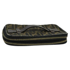 FENDI Zucca Canvas Vanity Pouch Brown Black gold112683
