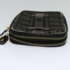 FENDI Zucca Canvas Vanity Pouch Brown Black gold112683