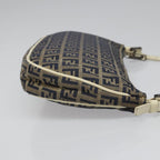 FENDI Zucchino Canvas Shoulder Bag Gray112742