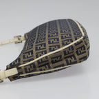 FENDI Zucchino Canvas Shoulder Bag Gray112742