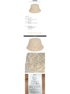 Fendi FF Jacquard Wool Silk Bucket Hat Beige