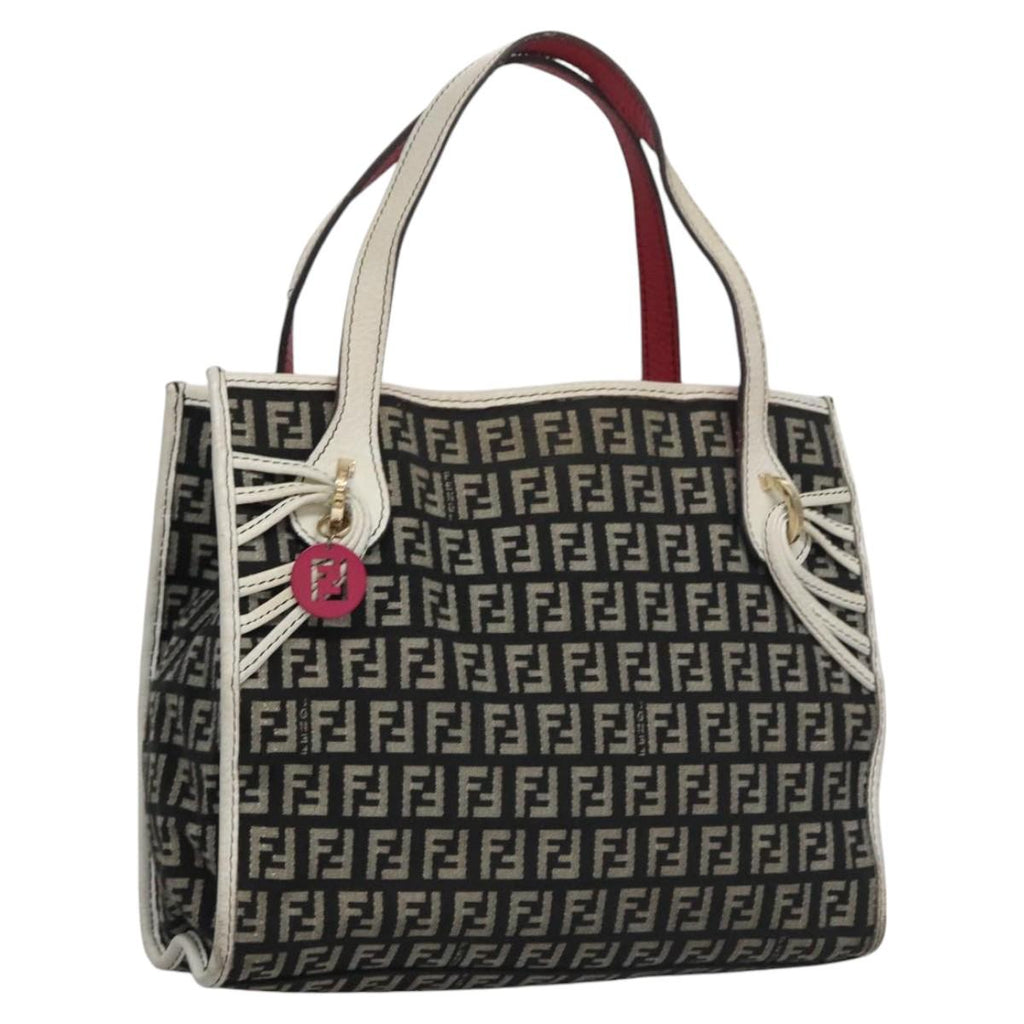 FENDI Zucchino Canvas Hand Bag Black112924