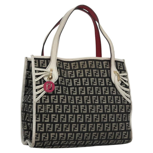 FENDI Zucchino Canvas Hand Bag Black112924
