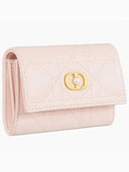 Jolie Glycine Cannage Lambskin Half Wallet Powder Pink Dior
