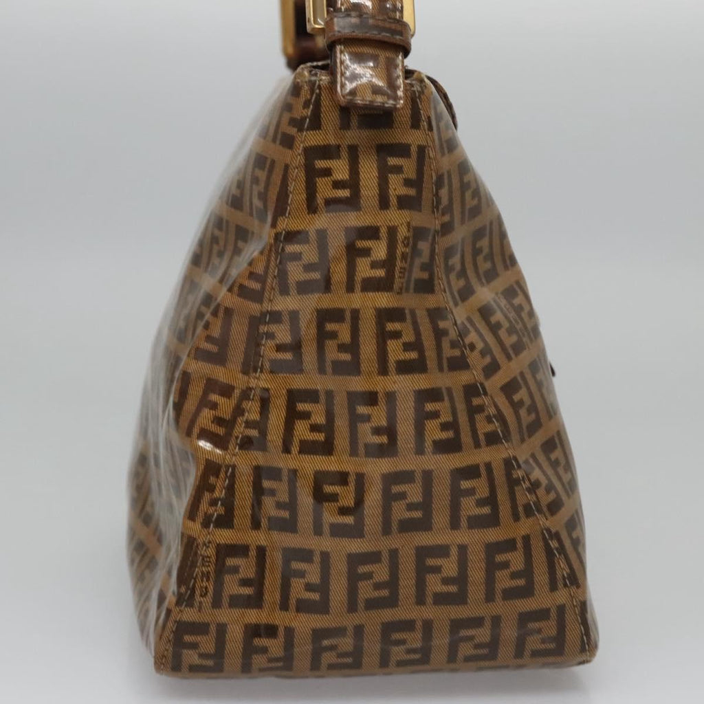 FENDI Zucca Canvas Mamma Baguette Shoulder Bag Enamel Brown113094