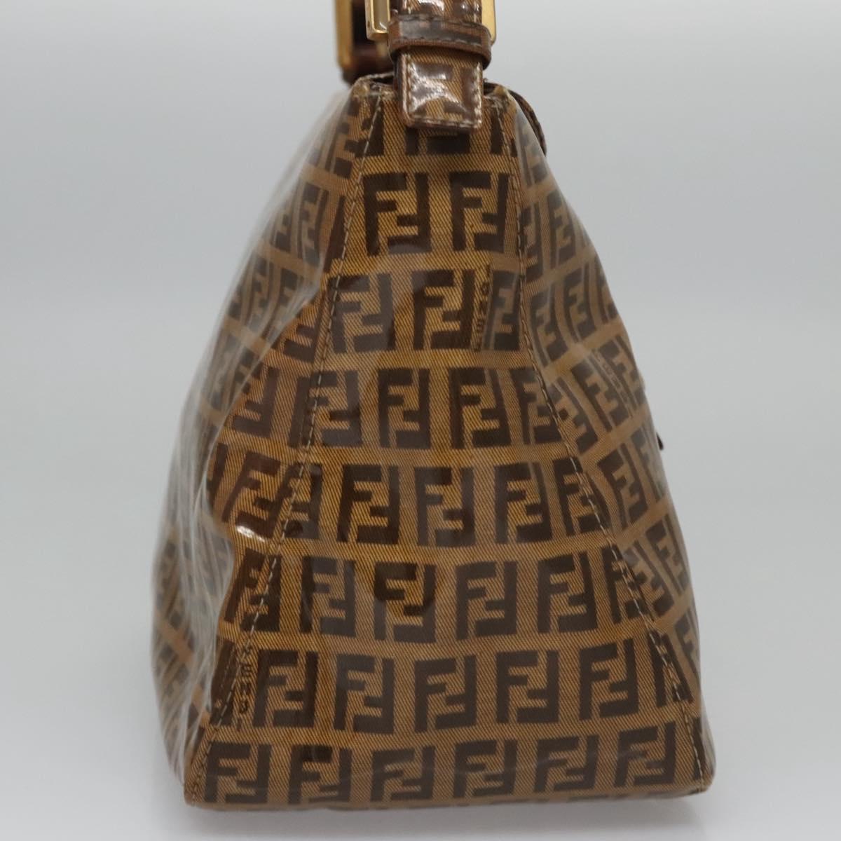 FENDI Zucca Canvas Mamma Baguette Shoulder Bag Enamel Brown113094