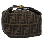 FENDI Zucca Canvas Pouch Brown Black113193