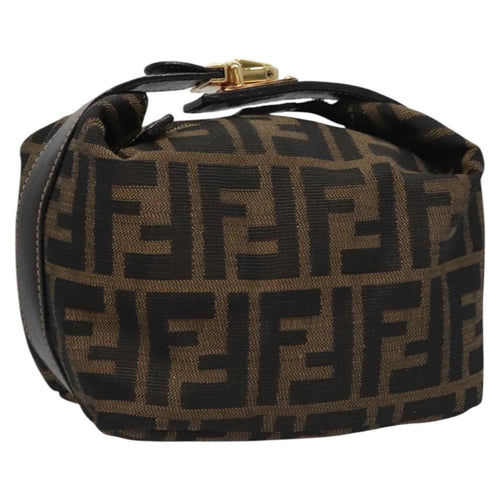 FENDI Zucca Canvas Pouch Brown Black113193