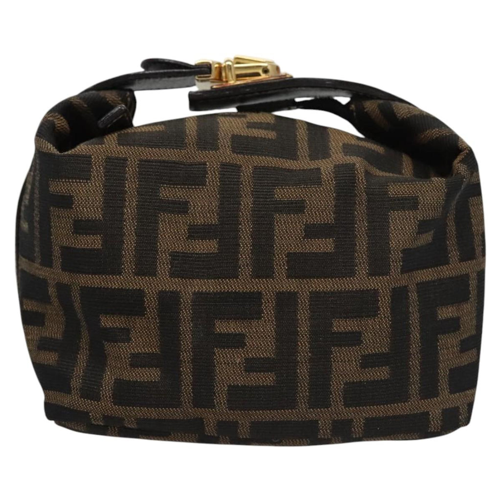 FENDI Zucca Canvas Pouch Brown Black113193