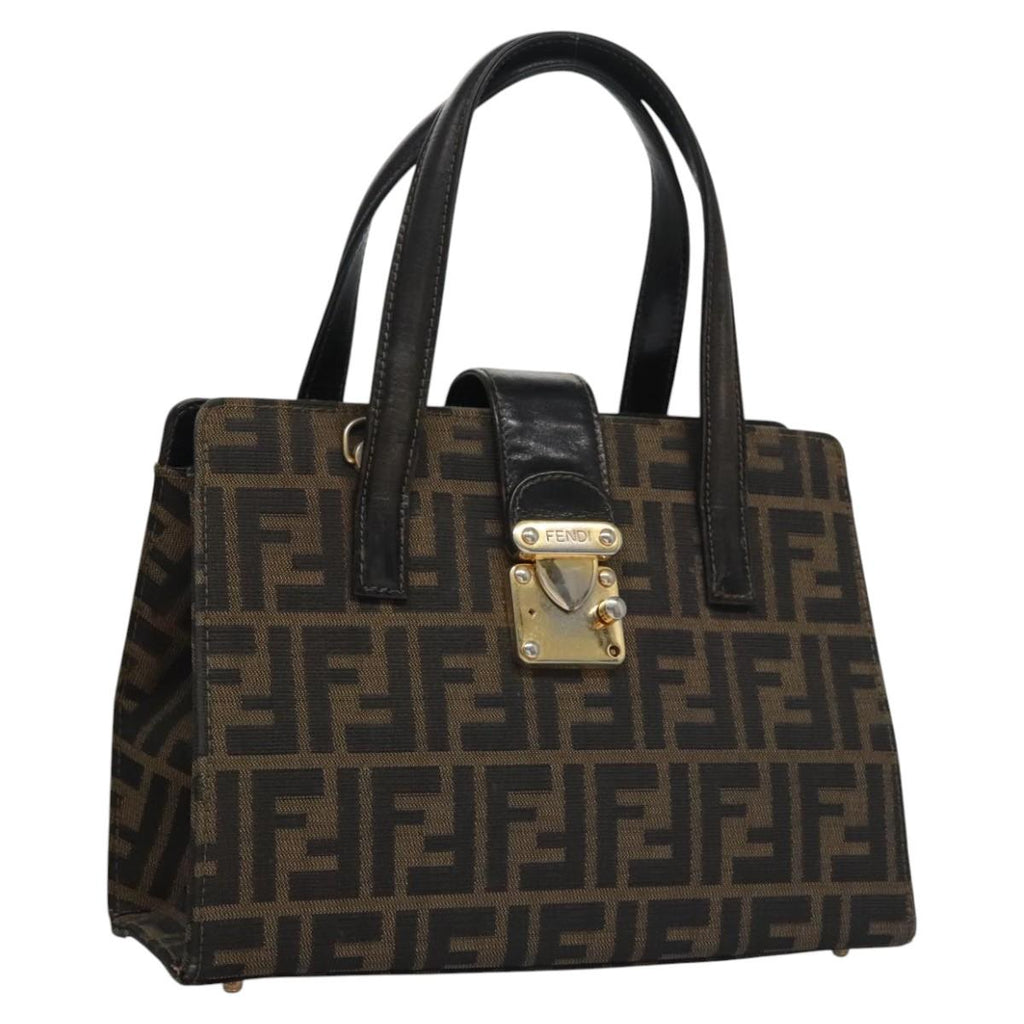 FENDI Zucca Canvas Hand Bag Brown113221