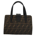 FENDI Zucca Canvas Hand Bag Brown113221