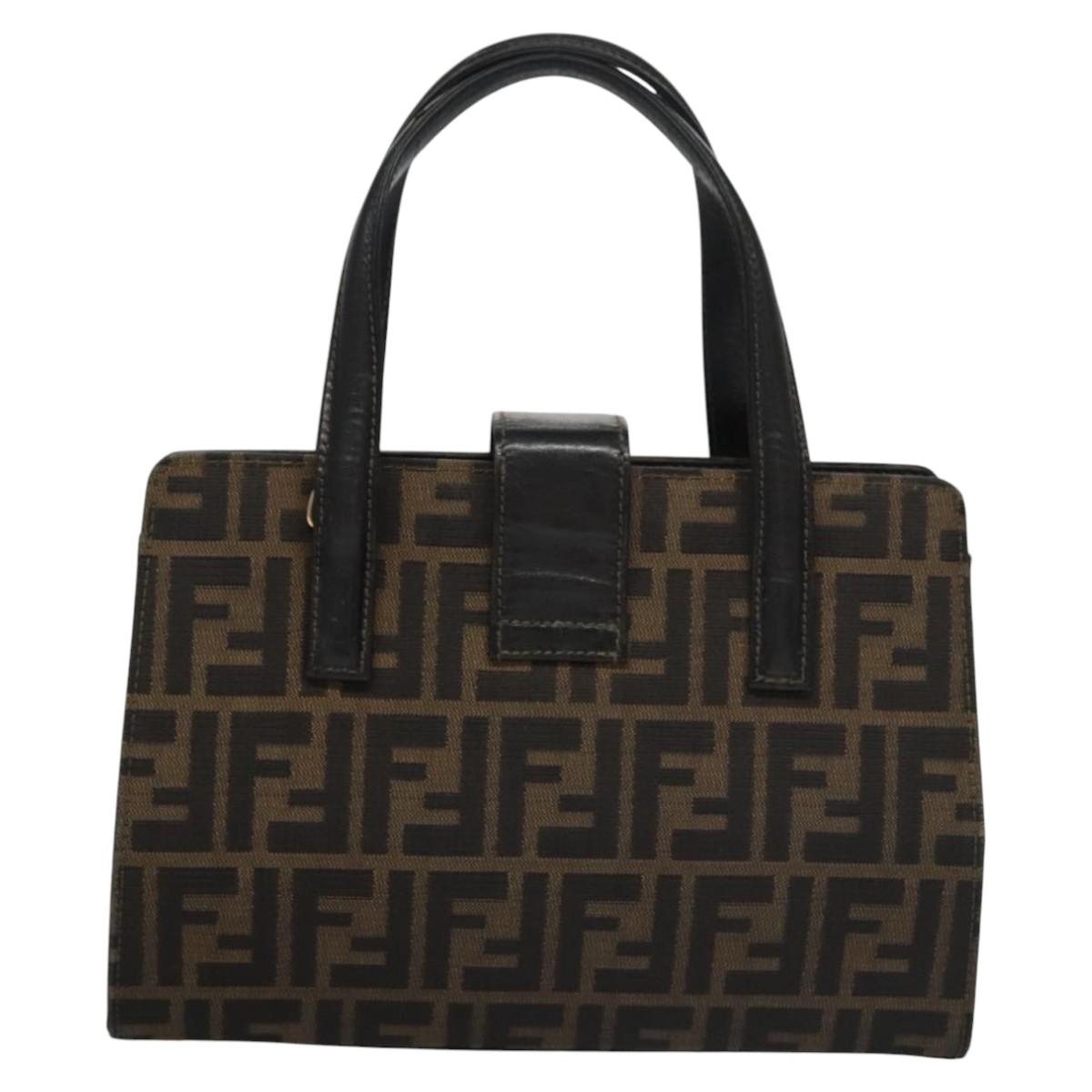 FENDI Zucca Canvas Hand Bag Brown113221