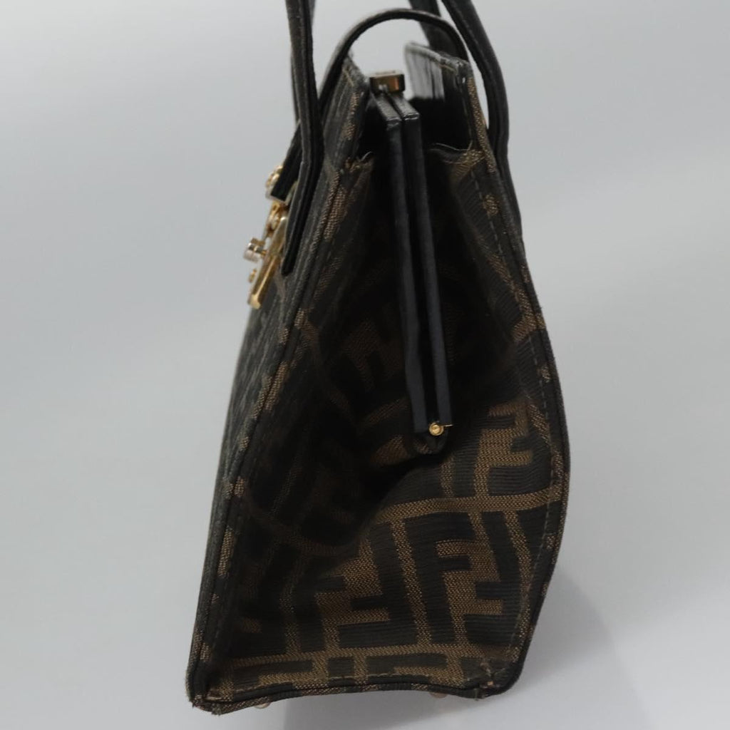 FENDI Zucca Canvas Hand Bag Brown113221