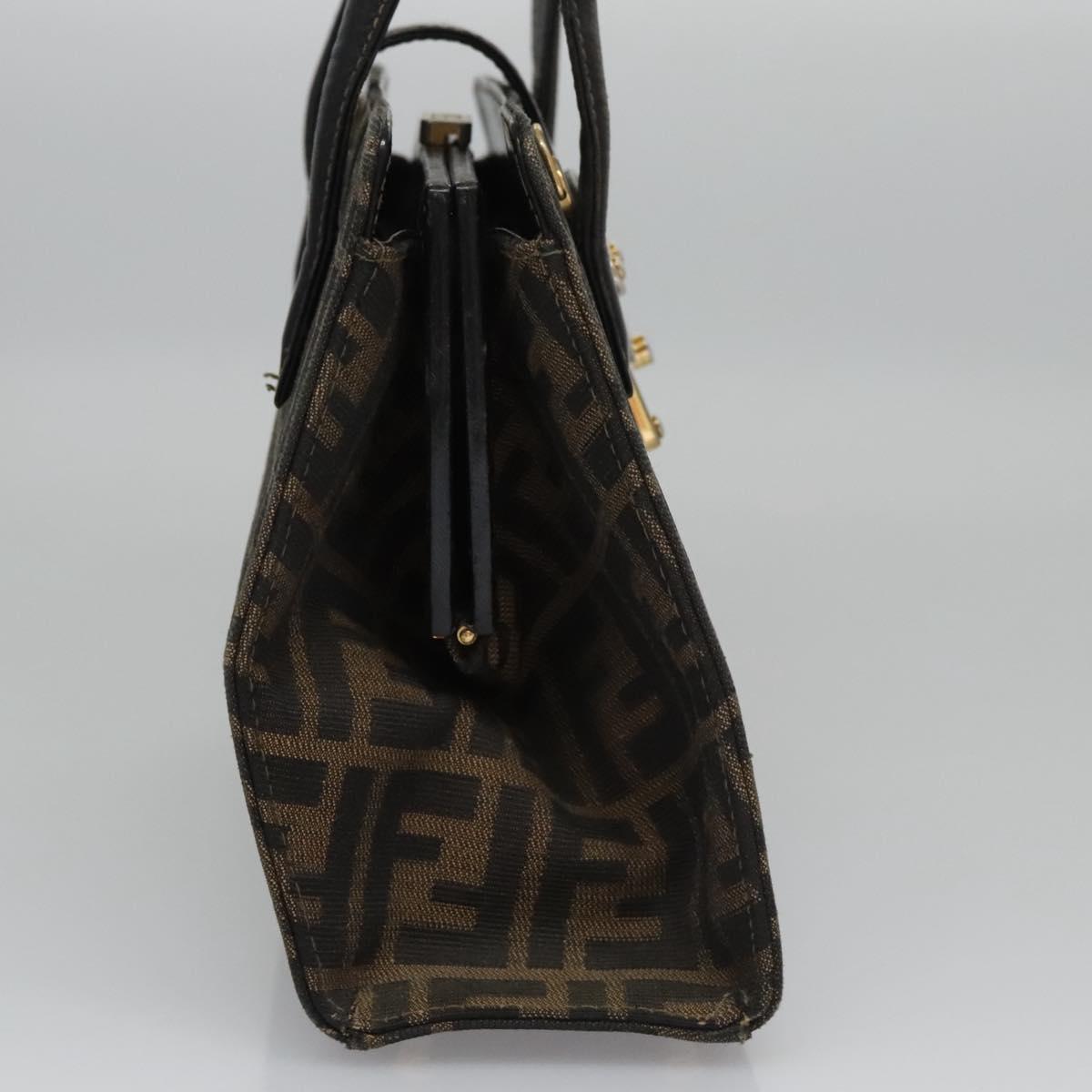 FENDI Zucca Canvas Hand Bag Brown113221