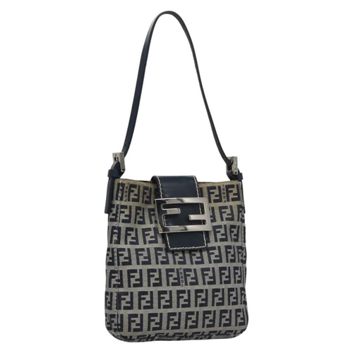 FENDI Zucchino Canvas Hand Bag Navy113285