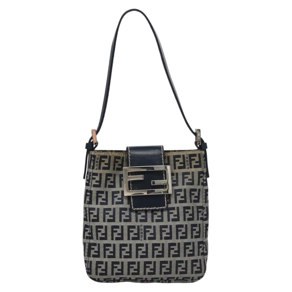 FENDI Zucchino Canvas Hand Bag Navy113285