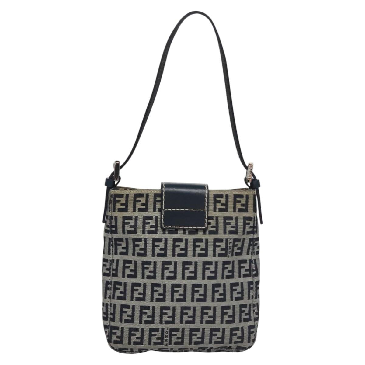 FENDI Zucchino Canvas Hand Bag Navy113285